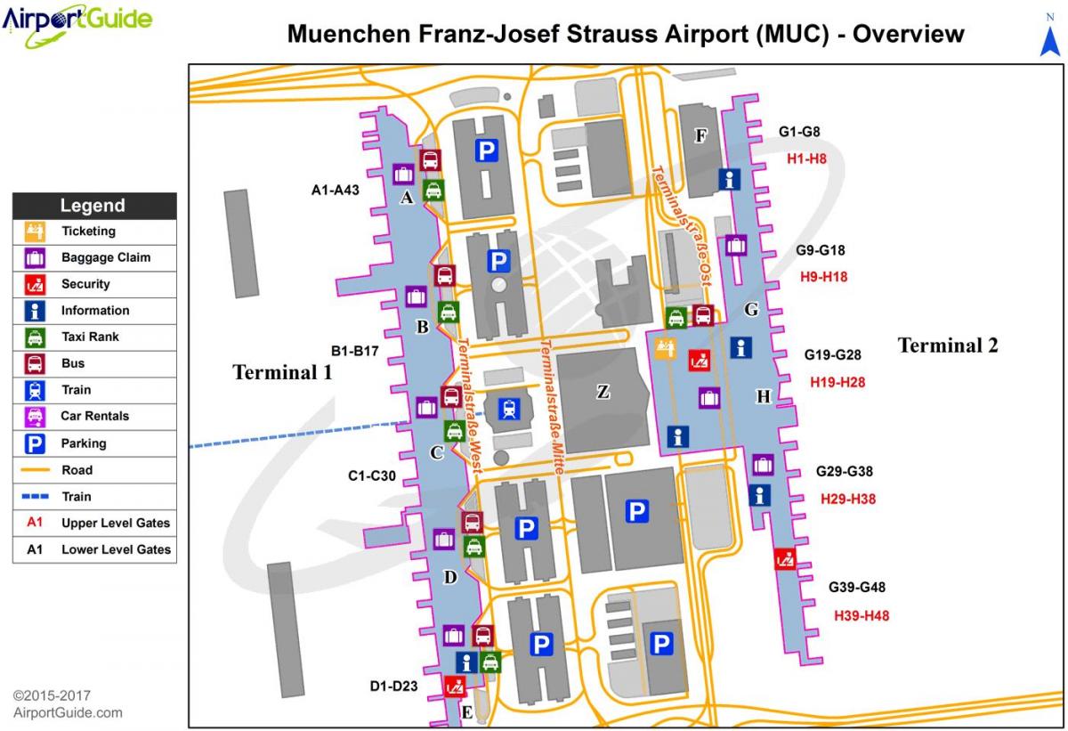 munich international airport mapa