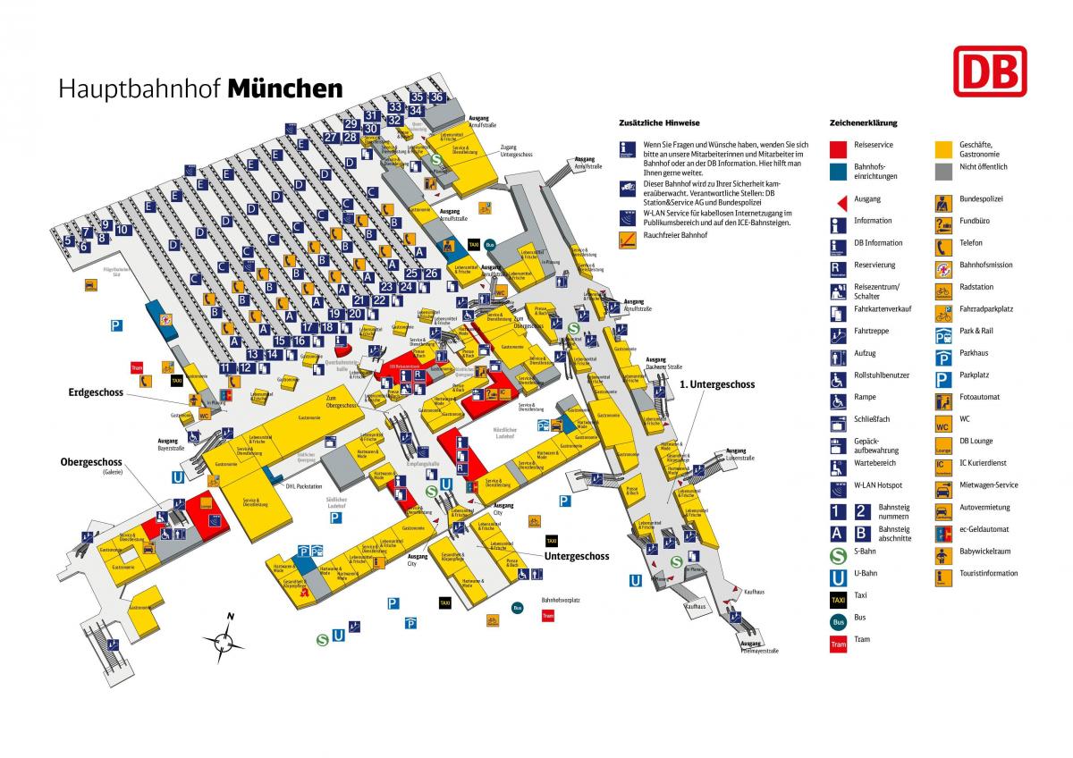 munich hbf platform mapa
