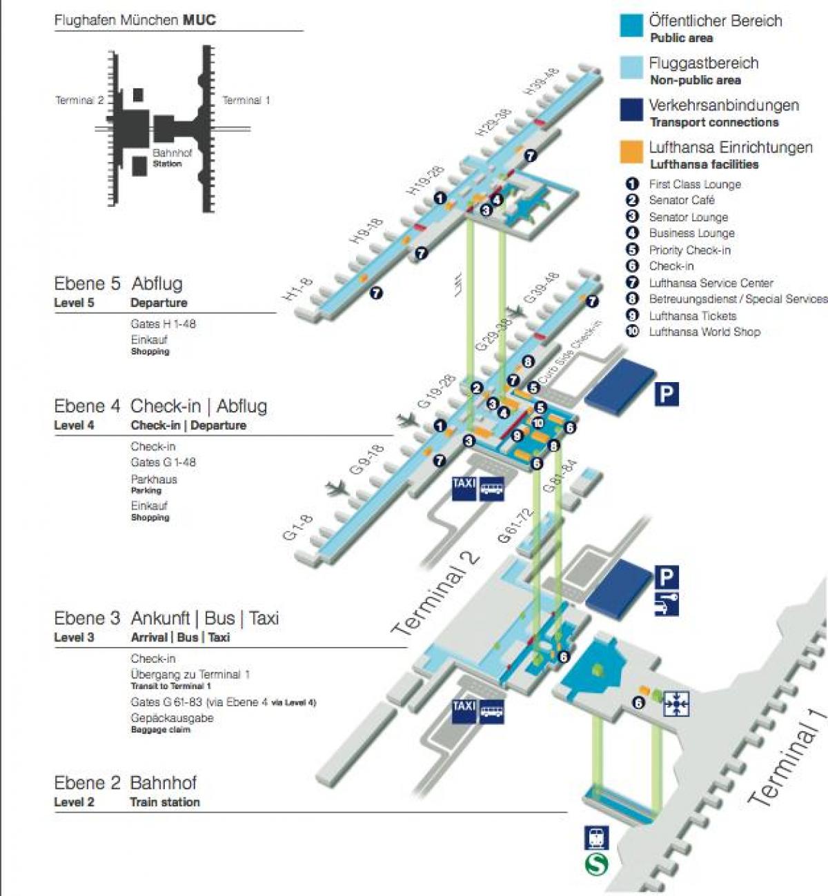 Mapa ng munich airport lufthansa