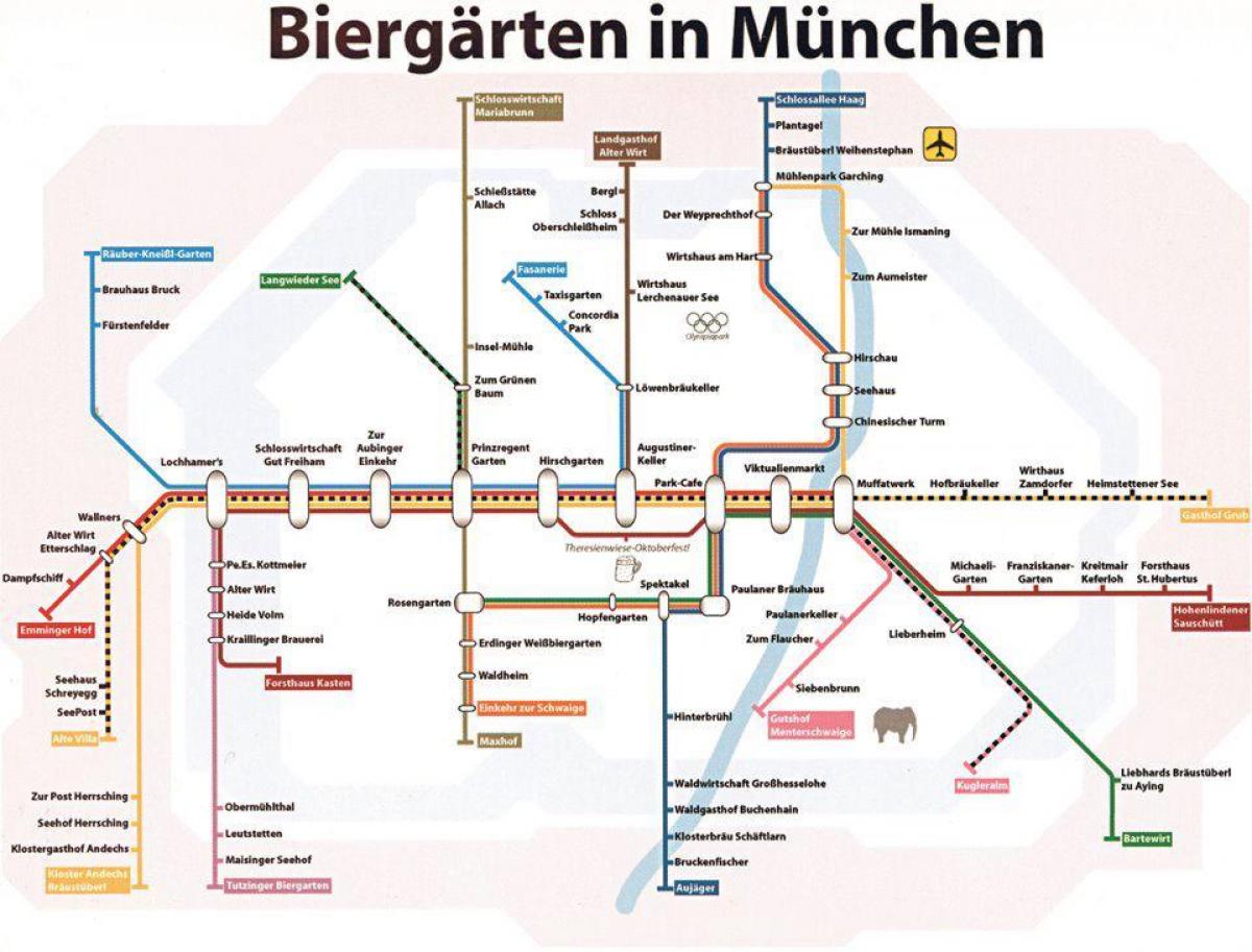 Mapa ng munich beer garden