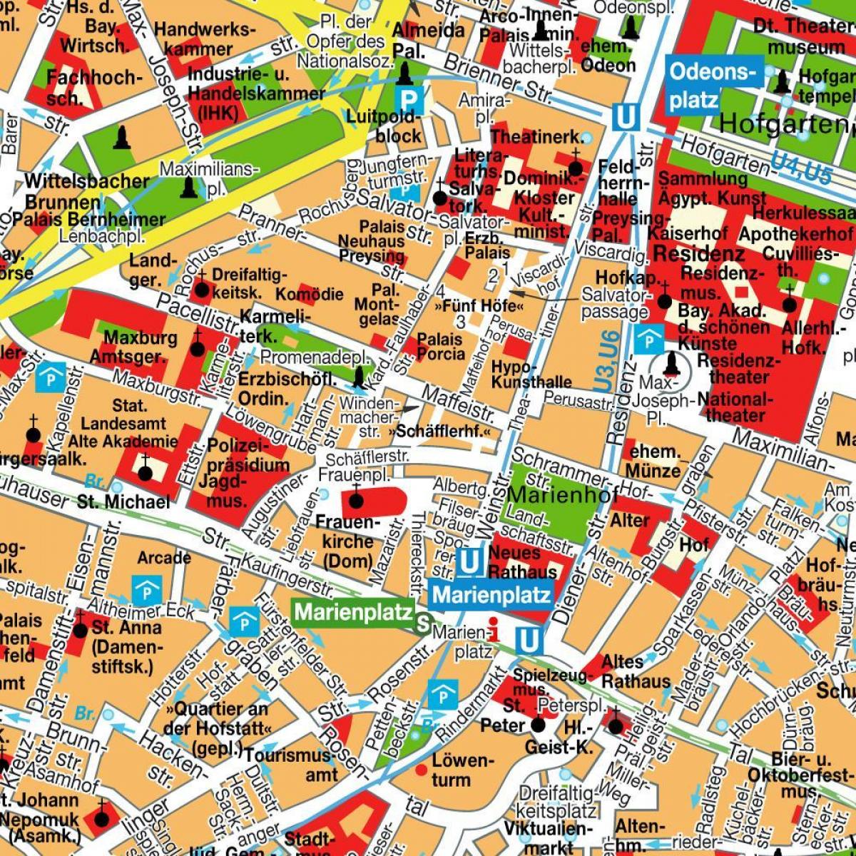 mapa ng kalye ng munich city centre