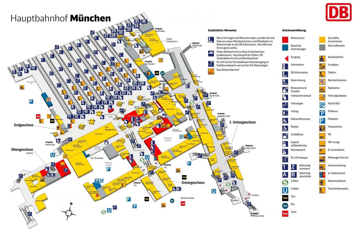 Mapa ng munich hbf station