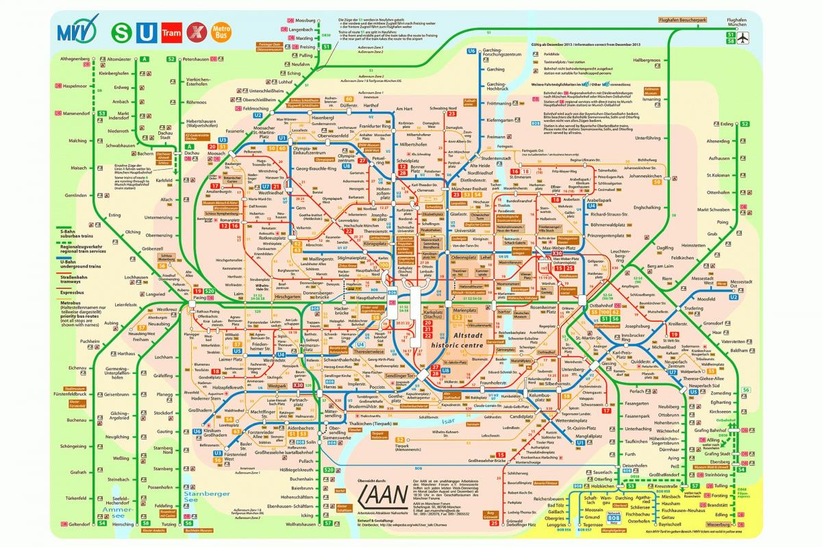 munich pampublikong transit mapa