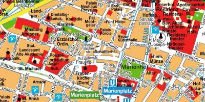 Mapa ng kalye ng munich city centre